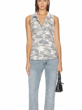 REVOLVE | M | Bella Dahl | Camo Button Down Sleeveless Top